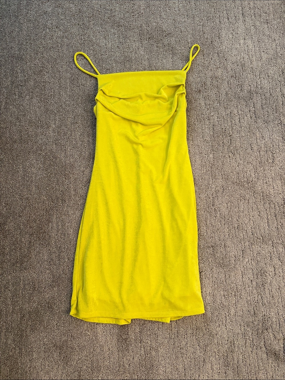 21 Saints acid yellow mini dress